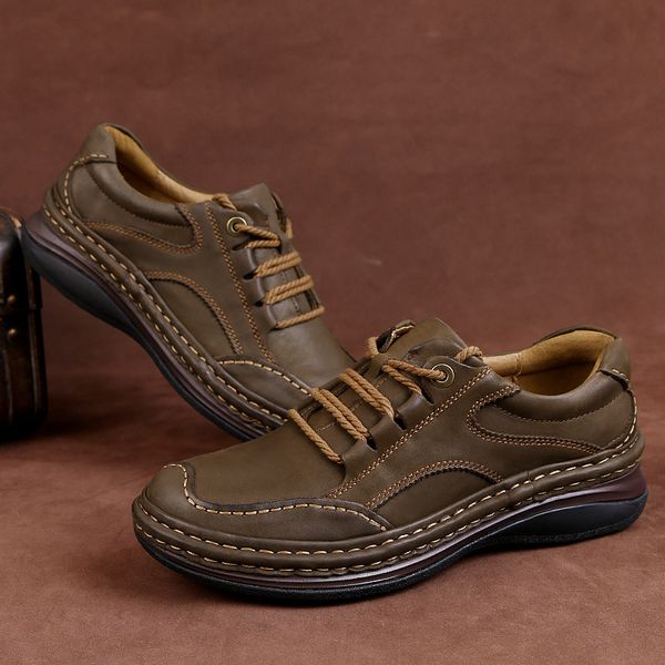 

genuine leather shoes men big size men's autumn winter shoes fashion outdoor 8#20/10d50, Black