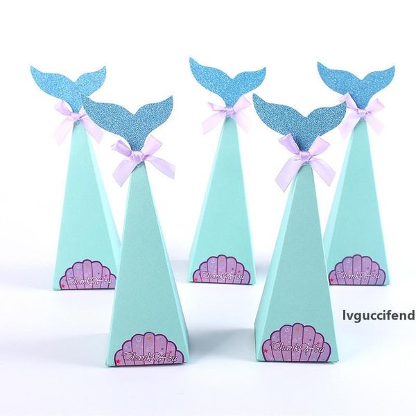 

mermaid box birthday party decorations favor box diy paper bags baby shower boy girl little mermaid candy boxes ct0363