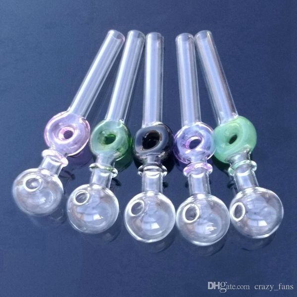 Pipe 20pcs Nuovo Unico di vetro Pyrex 5,5 pollici Oil Burner tubi colorati in vetro curvo cucchiaio tabacco da pipa Accessori fumatori