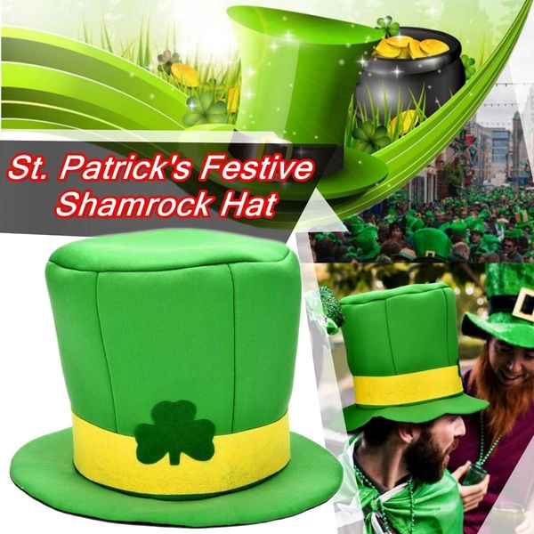 

st patrick's day party ireland irish headband high decorations hats performance costume shamrock hat