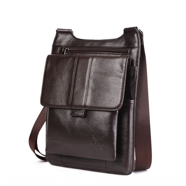 

j90np little dolly men's mini messenger 7-inch small genuine leather casual head layer cowhide postman shoulder bag 8-inch flat shoulde