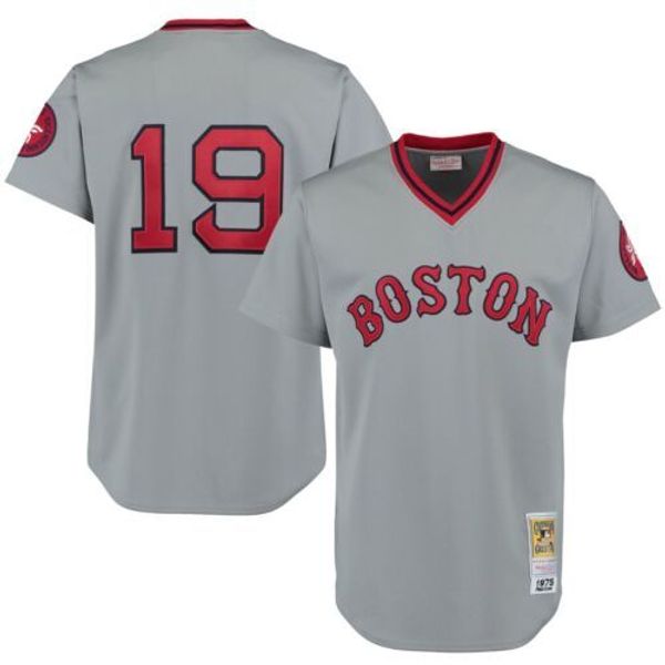 

fred lynn mitchell & ness gray 1975 throwback mens stitched xs-6xl baseball jerseys