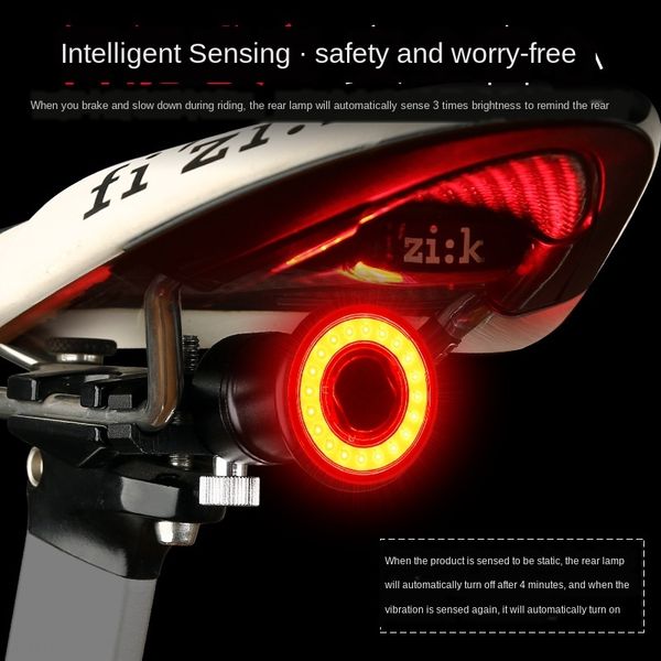 

71p7k xlite100 taillight bicycle tail light bicycle intelligent brake induction mountain bike lamp usb charging road car night riding tailli, Silver