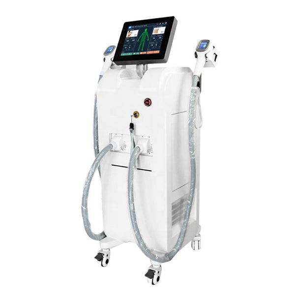 

factory price double laser handle 755nm 808nm 1064nm laser hair removal machine, Black