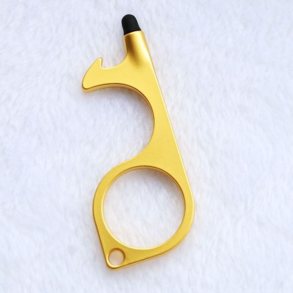 

touch screen anti-touch key chain edc door opener antiprotection isolation key open bottle artifact protection, Silver