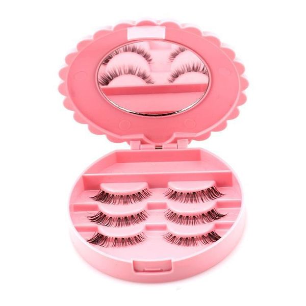 

new acrylic cute bow false eyelashes eye lashes storage box makeup cosmetic mirror case organizer