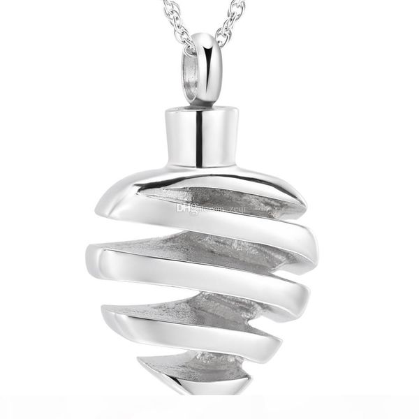 

trendy stainless steel personalized heart cremation pendant memorial necklace ashes holder urn funeral keepsake jewelry, Silver