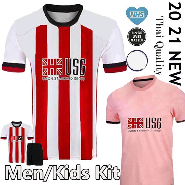 

20 21 sheffield soccer jerseys berge mousset united 2020 2021 mcburnie lundstram fleck men kids kit football shirt norwood sharp uniforms, Black;yellow