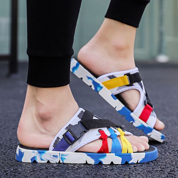 

slippers men summer shoes fashion couple flip-flops comfortable footwear casual, Black