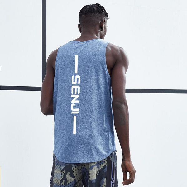 

basketball summer sleeveless t-shirt waistcoat men's vest running loose equipment quick-drying training breathable fitness, Black;blue