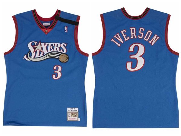 

allen iverson authentic jersey 1999-00 mitchell & ness philadelphia 76ers hardwoods classics jersey 05, Black;red