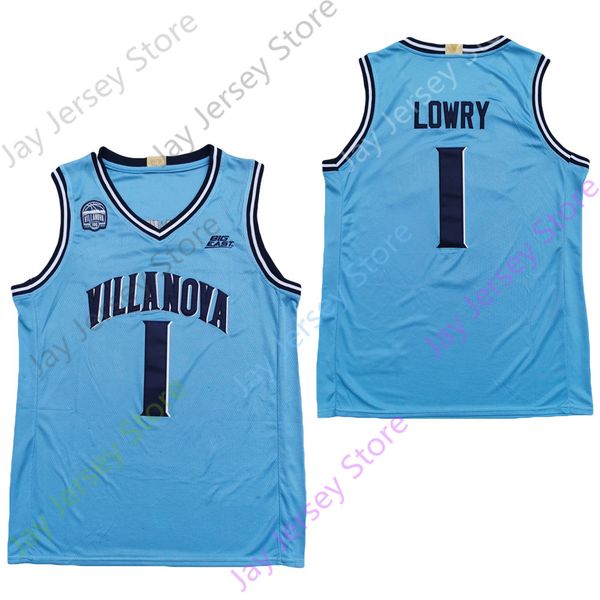 

2020 новый ncaa вилланова рискованные джерси 1 lowry college basketball джерси baby blue размер молодежи adult all прошитой, Black;red