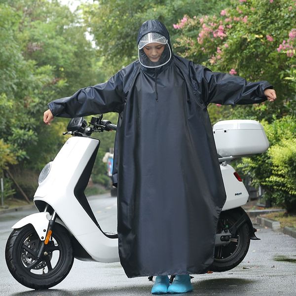 

wqswc raincoat electric car with sleeves poncho battery thickened bicycle for women full body male and female bicycle bicyclecloak bicycleri, Black