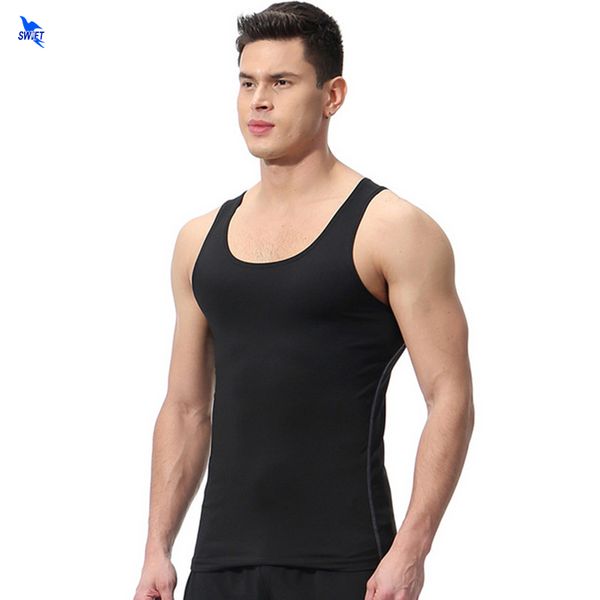 

2020 new black gym fitness men bodybuilding vest sleeveless shirts sport tank quick dry running singlet sportswear clothing, Black;blue