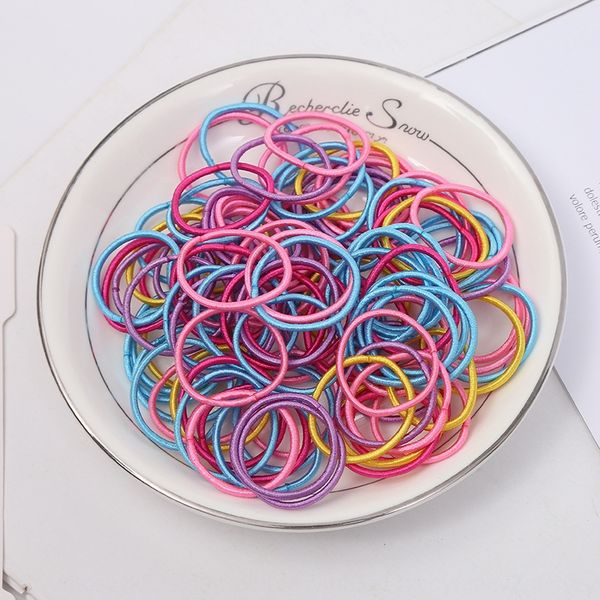 

korean style children's band rope without hurting baby girl's band hair accessories girl hair tied rubber rope, Slivery;white