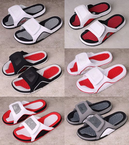 

2020 jumpman 4 slippers sandals hydro iv 4s slides black kids women men beach sandal 11 xi 6 vi shoes outdoor sneakers, Black;grey