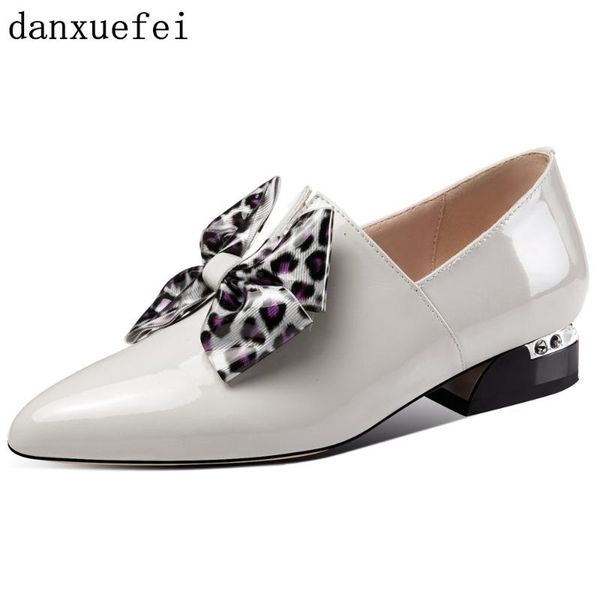 

women's genuine leather slip-on flats bow tie korean style pointed toe female soft comfortable casual daily shoes, Black