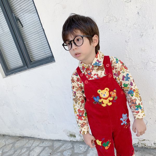 

2020 весна miki мальчиков и девочки западных стропы wick брюки стиль подтяка брюки вельвет весна утолщенной брюки suspender брюки, Blue