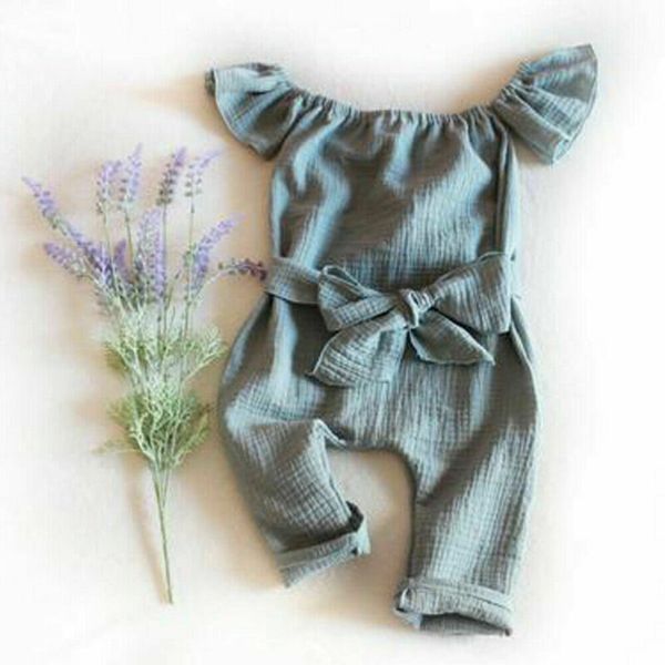 

kids baby girl summer green cotton jumpsuit one piece outfit clothes t200721, Blue