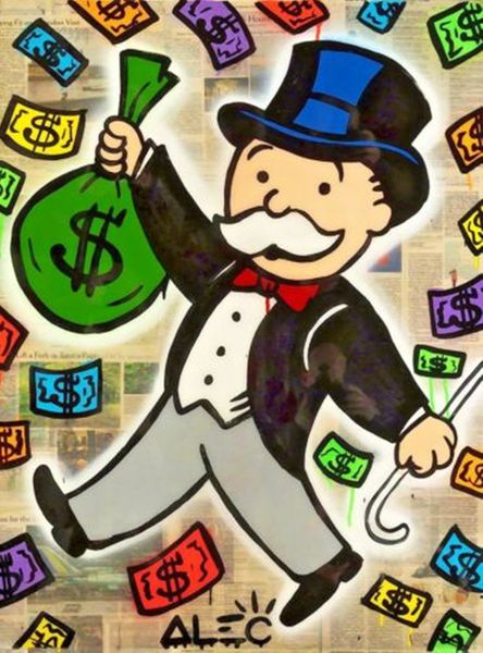 

alec monopoly urban art money color home decor handpainted &hd print oil painting on canvas wall art canvas pictures 1211