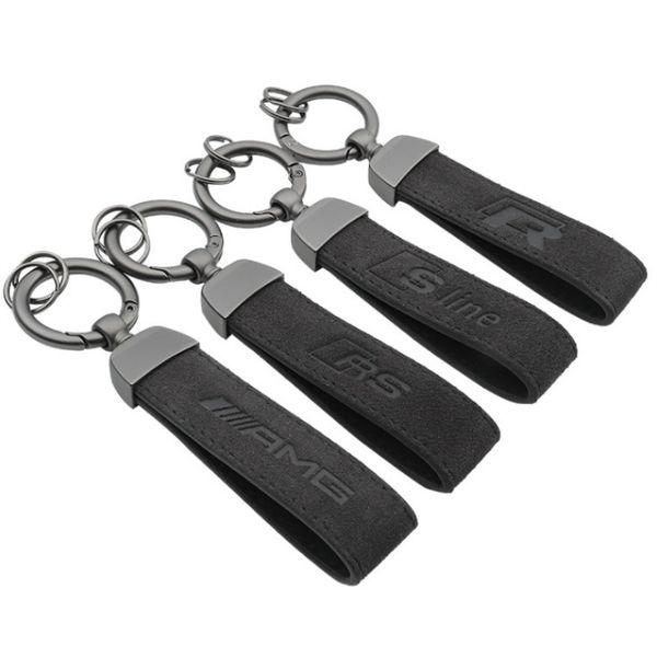 

2020 new luxury ben z amg fur metal keychain car logo bmw m key holder audi rs silne zinc key rings vw golf r opp bag