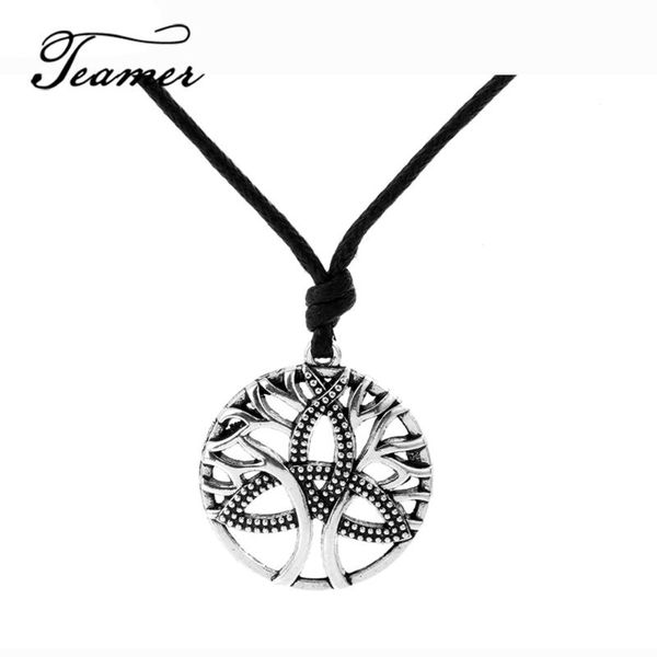 

teamer adjustable fashion tree of life necklaces for women silver color metal irish knot necklace pendants jewelry gifts