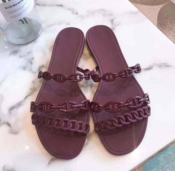 

classic lady sandals buckle metal buckle leather flat bottom beach slippers designer luxury women sandals large size 32 cs04, Black