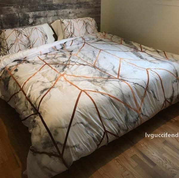 

marble texture bedding set black white golden duvet cover set 3-piece stylish bed cover nature inspired bedclothes