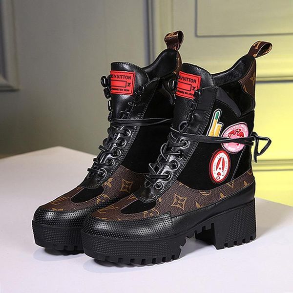 

женщины обувь мода сапоги зима кружево -да luxury повседневной обувь для женщин с оригинальным box chaussures de femme лауреатом платформой