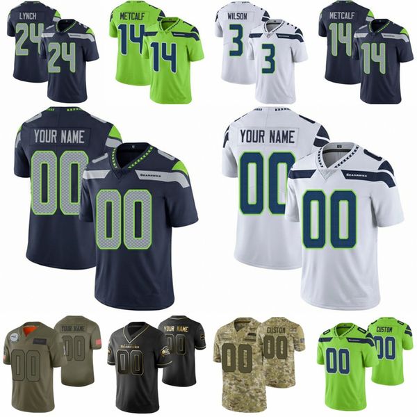 

custom mens women kids 33 jamal adams seattle seahawk russell wilson dk metcalf marshawn lynch tyler lockett greg olsen wagner jerseys, Black;red