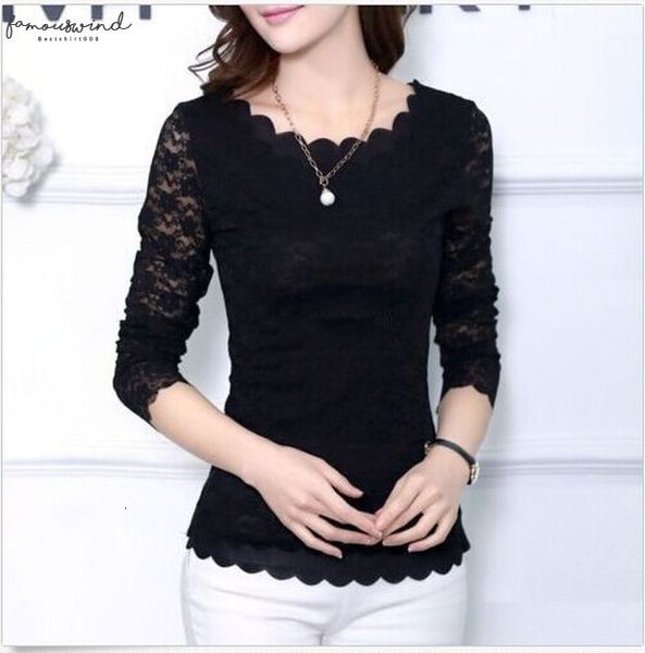 

fashion women long sleeve casual lace blouse loose cotton slim simple pure color, White