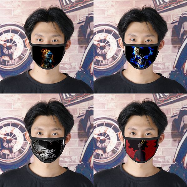 

11 designs summer new skull ice silk sunscreen fashion 3d printed cloth masks anti-dust kids washableface masks china wholesale