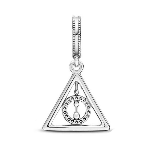 

100% 925 sterling silver deathly hallows dangle charms fit silver charm bracelet harry bead for jewelry make 799126c01, Bronze;silver