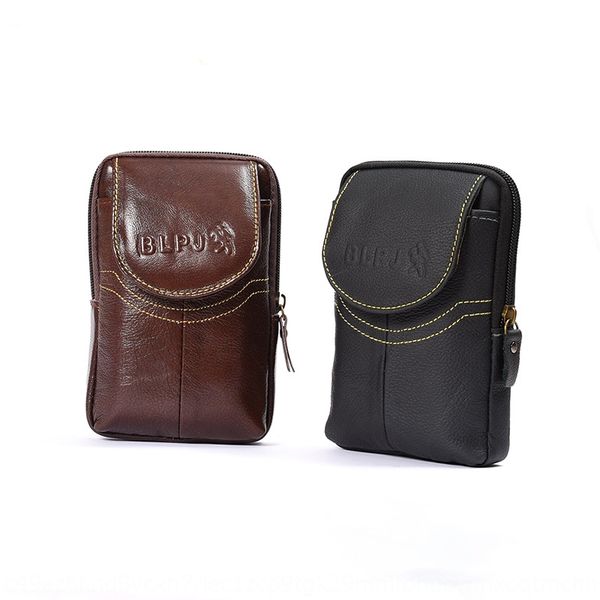 

men's mobile travel phone running bag belt vertical leather cowhide waterproof multifunctional mobile phone bag