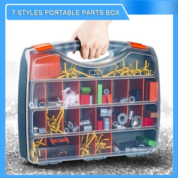 

7 styles portable parts box screw storage box metal parts hardware tool screwdriver auto repair tool adjustable storage
