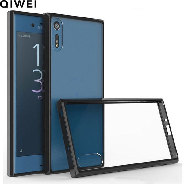 

for sony xperia xz case crystal hybrid bumper clear hard acrylic back cover for sony xperia xr / xz f8331 dual f8332 coque cases