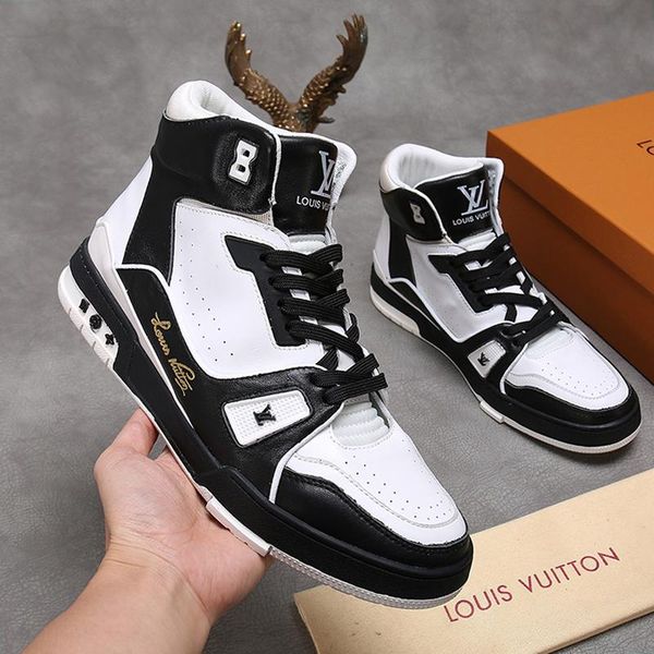 

trainer sneaker boot men 's shoes zapatillas hombre fashion style outdoor walking casual shoes sports comfortable high vintage men, Black