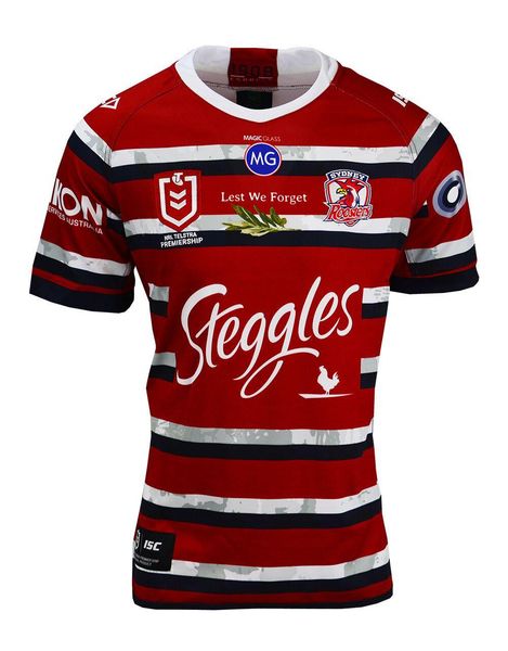 

2020 sydney roosters anzac jersey size s-m--xl-xxl-3xl-4xl-5xl, Black;gray