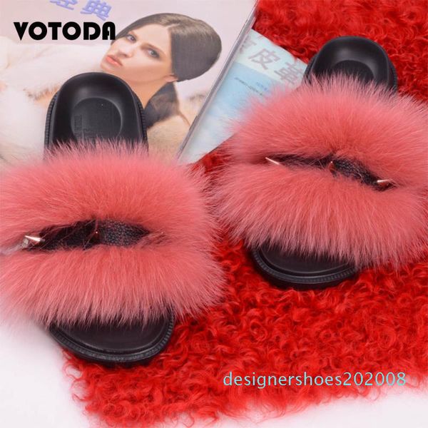 

зима женщина мех слайды furry тапочки плюш fur пушистых сандалии женская крытая вьетнамка повседневного теплые тапочки rivet обувь d08, Black