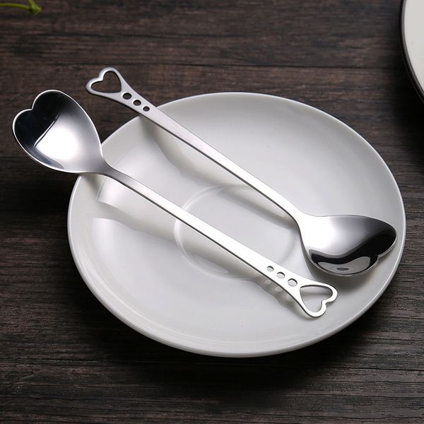 

heart-shaped spoon for cake love spoon stainless steel cutlery heart-shaped spoons wedding gift coffee drink stirring spoons t4302