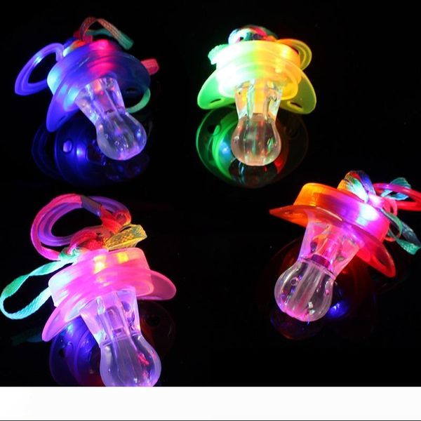 

light up pacifier nipple whistle necklace colorful flash led whistle stag hen party concert sports cheering glow props survival tool favors