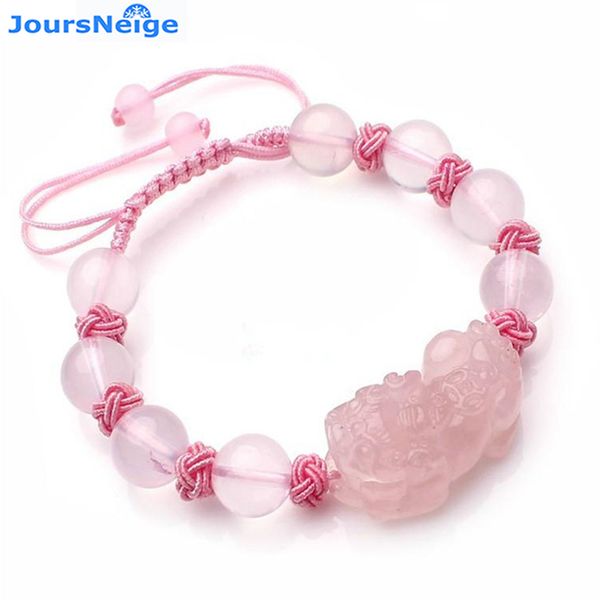 

crystal pink natural crystal bracelets for women girl gifts 8mm beads pixiu natural stone trendy jewelry, Black