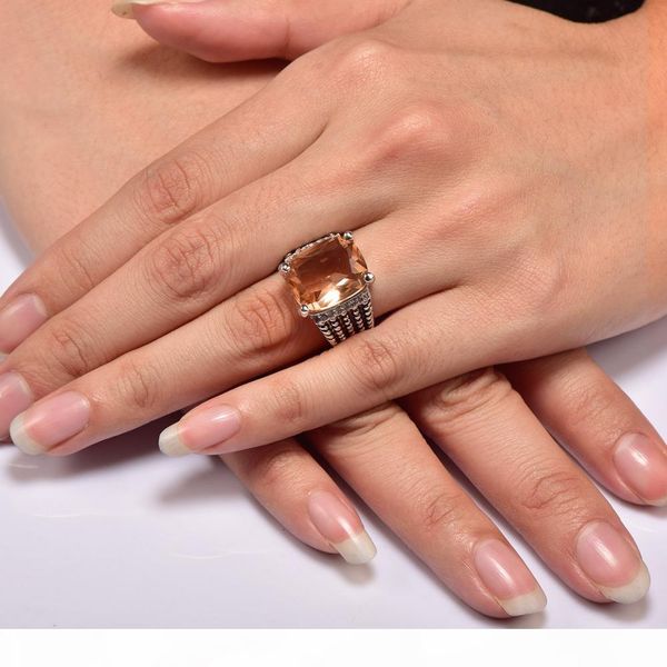 

y huge morganite with multi white crystal zircon 925 sterling silver ring for women and men size 6 7 8 9 10 11 f1512