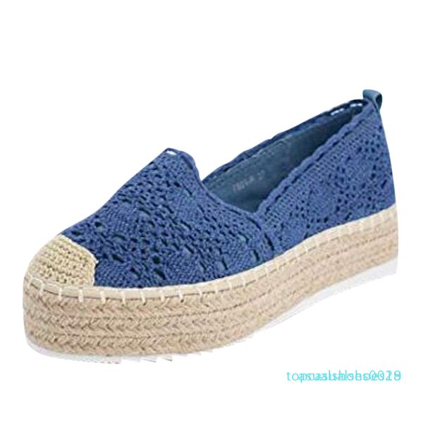 

1fashion lace hollow out women shoes platform casual shoes lady breathable thick bottom espadrilles zapatos flats footwear t18, Black