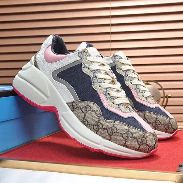 

mens shoes luxury vintage outdoor breathable fashion platform stylish mens rhyton sneaker casual shoes men zapatos de hombre new breathable, Black