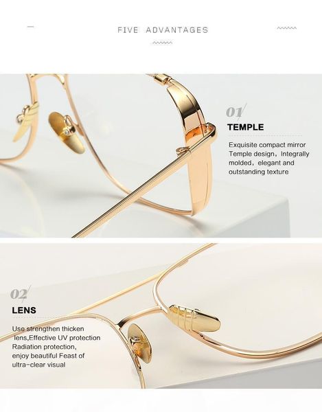 

i 2020 womens designer luxtury golden frame clear sunglasses for men women uv 400 protection sun glassesdr35623, White;black