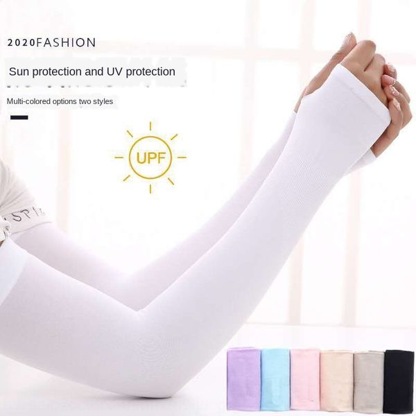 

korean style ice women's sunscreen sleeve men's riding knitted ice silk sleeve