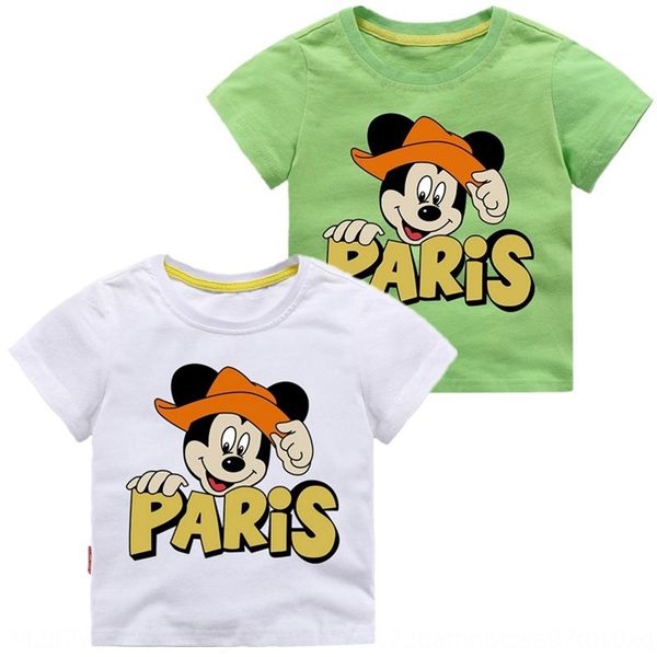 

2020 small and sweat t- sweat medium-sized girls boys sports short-sleeved t-shirt round neck printed base shirt, Blue