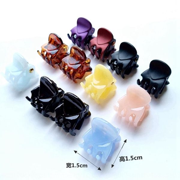 

mini small black coffee coffee headdress headdress 1.5cm claw clip baby cute head accessory korean style bangs clip, Slivery;white