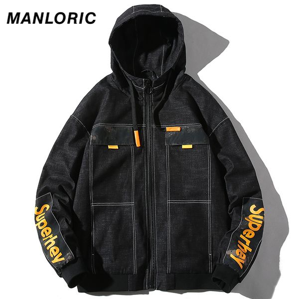 

manloric casual hooded men jacket fashion men clothing winter windbreake hip-hop casual streetwear jacket harajuku men's coat, Black;brown